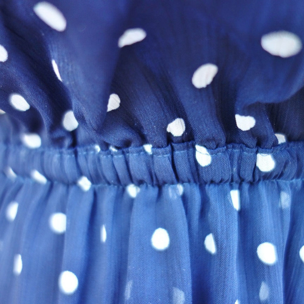 Hollister Navy & White Polka Dot Dress - Medium - Picture 4 of 7